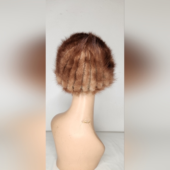 Vintage Mink Fur Hat 30s 40s 50s Mid Century Mink Fur Hat Pixie Fur Hat - Picture 7 of 11